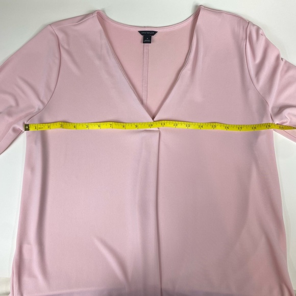 Ann Taylor Soft Pink Long-sleeve V-neck Blouse Size Medium - Picture 10 of 10